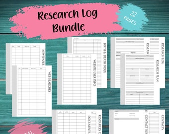 Research Logs Bundle | Family Research | Genealogy Planners | Ancestry Printables