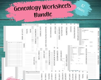 Genealogy Worksheets | Ancestry Printable | Family Research Downloads | Genealogy Forms