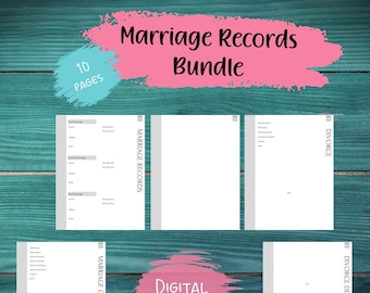 Marriage Research Bundle | Ancestry Research | Genealogy Forms | Family Research