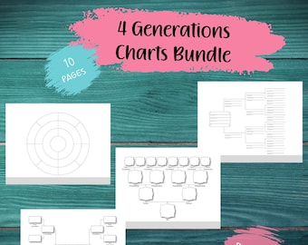 4 Generation Ancestry Family Tree | Family Tree Printable | Family Tree Template | Genealogy Downloads