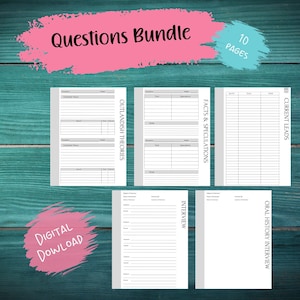 Ahnenfragen Bundle | Genealogie zum Ausdrucken | Familienerbe | Ahnenforschung Formulare