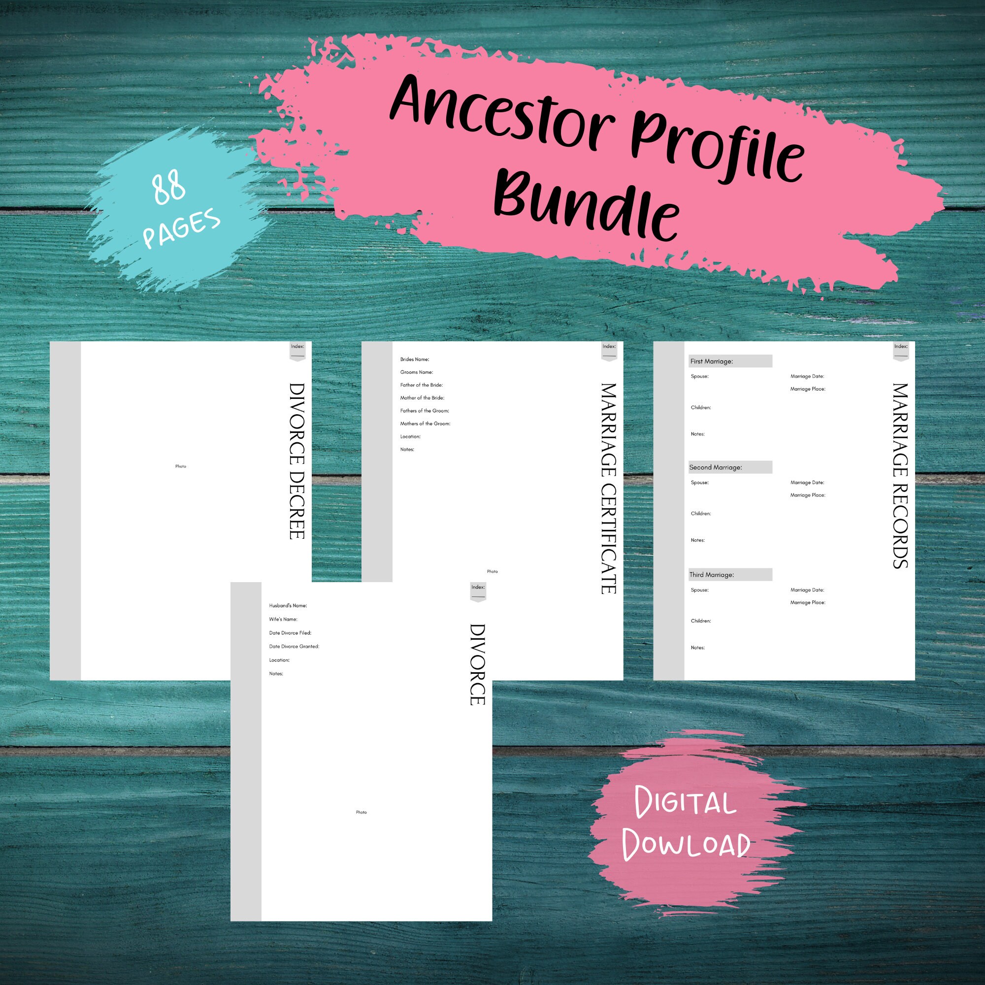 Family History Ancestor Profile | Family History Digital Download ...