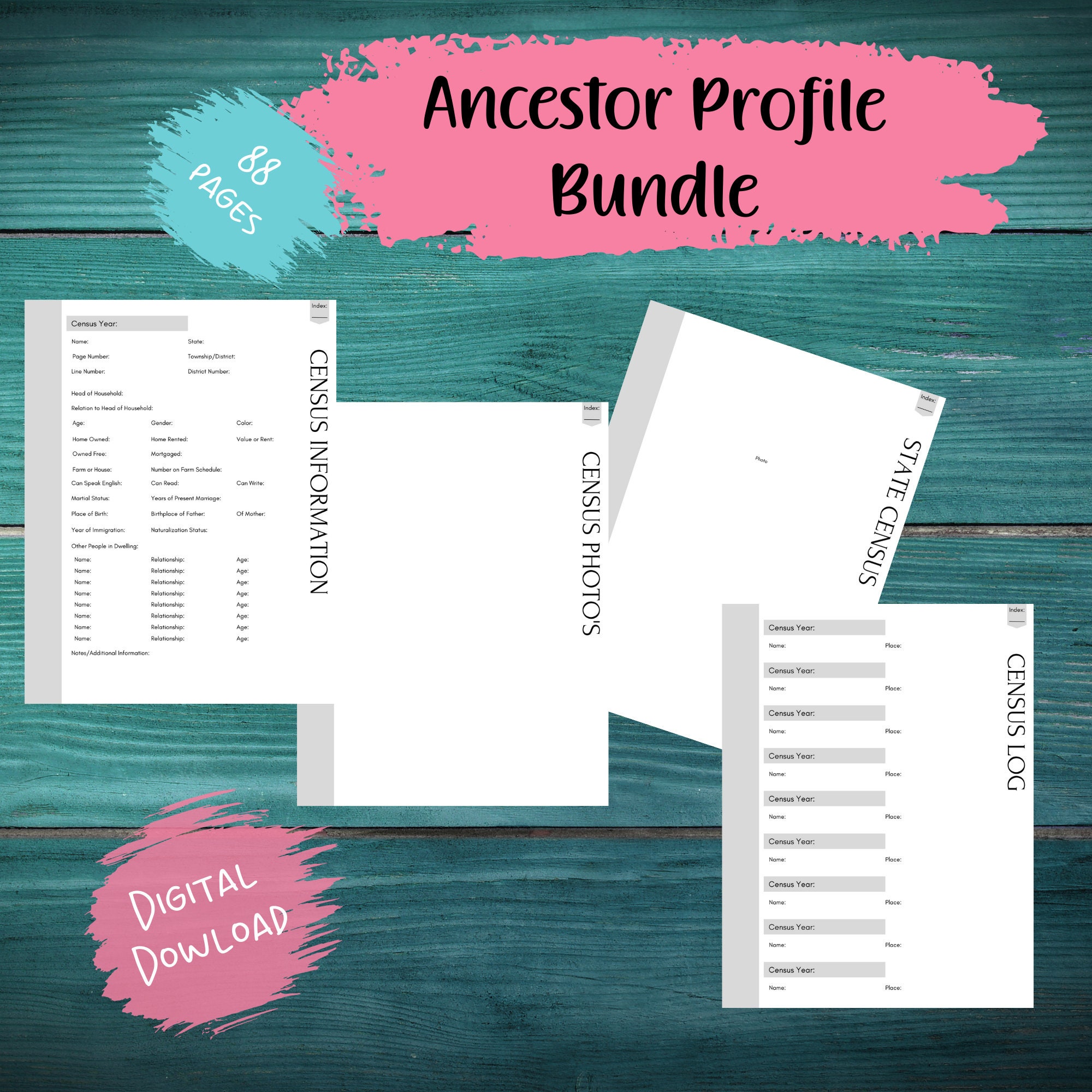 Family History Ancestor Profile | Family History Digital Download ...