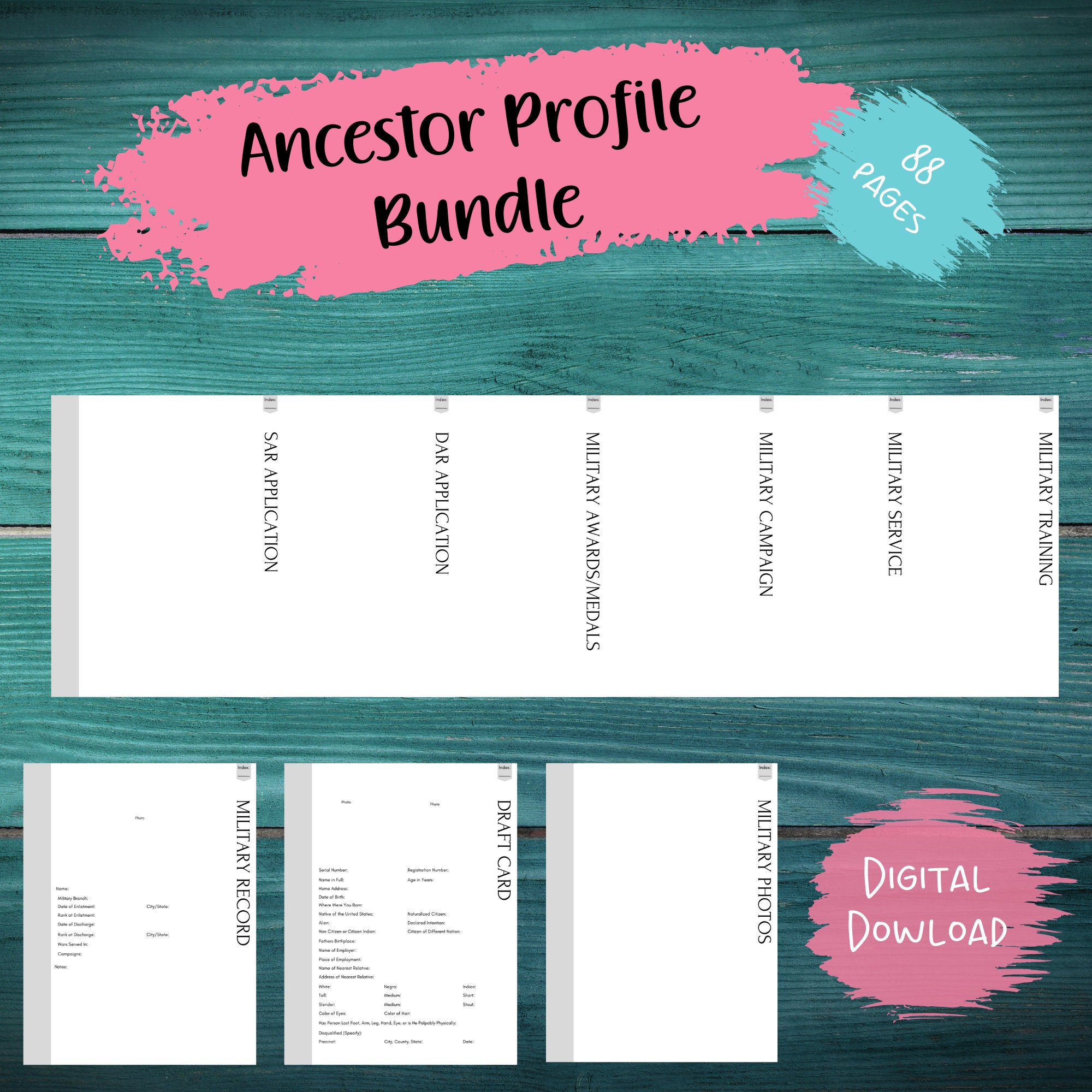 Family History Ancestor Profile | Family History Digital Download ...