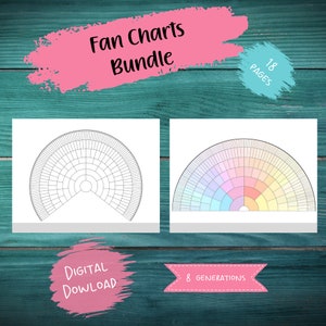 Ancestry Fan Charts | Printable Family Tree | Genealogy Worksheet ...