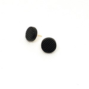Black Stripe Stud Earrings
