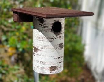 Gilbertson Bluebird Bird House Nest Box with Poly Top, Pole Mount - Amish Handmade in USA