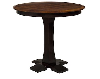 Amish 48" Round Pedestal Dining Table | Solid Wood, Beveled Edge, Made in USA