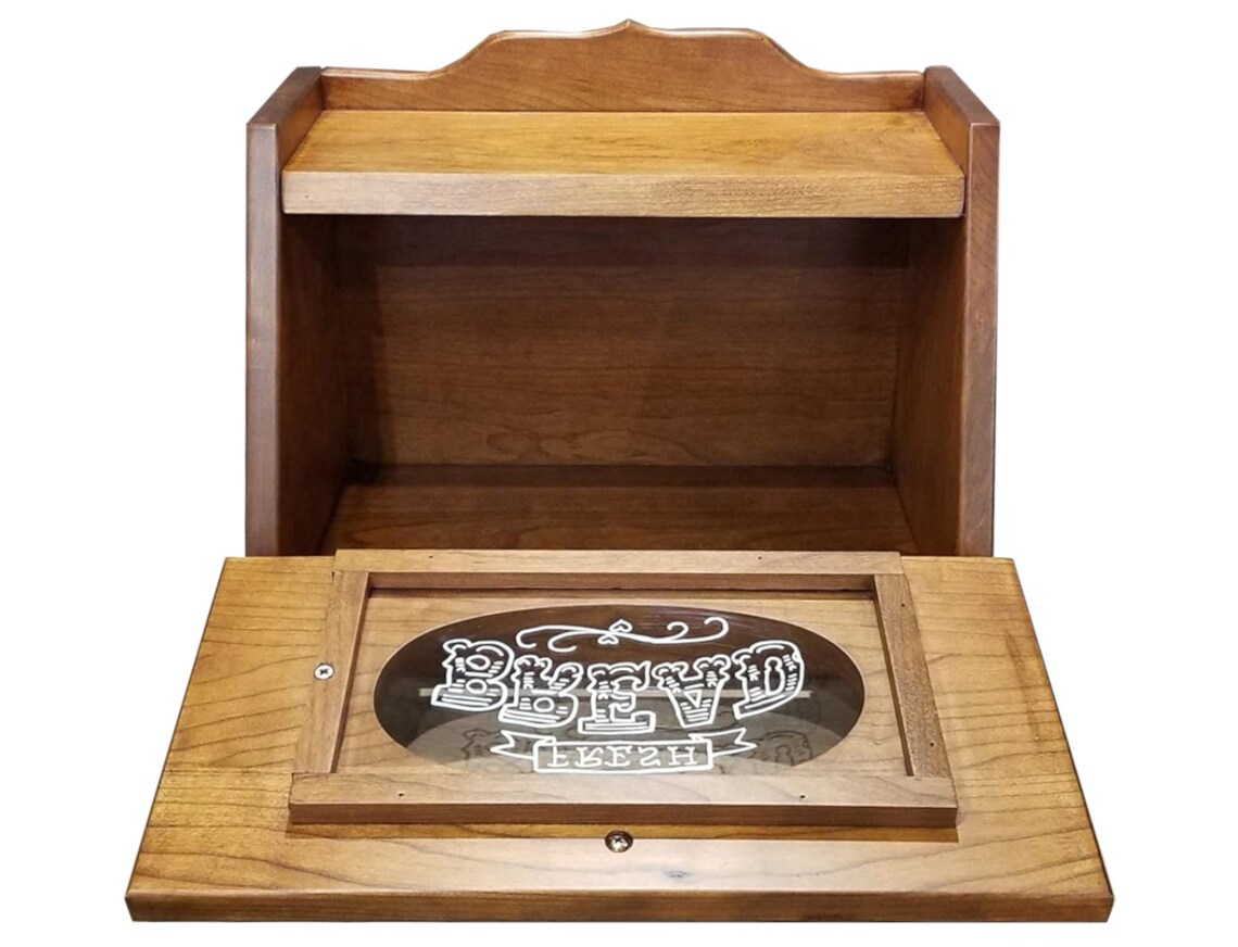Bread Box with Plexiglass Front Etsy