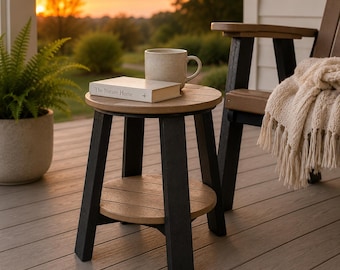 DutchCrafters Round End Stand, Outdoor Patio Furniture - Choose Your Colors - Amish Made in USA