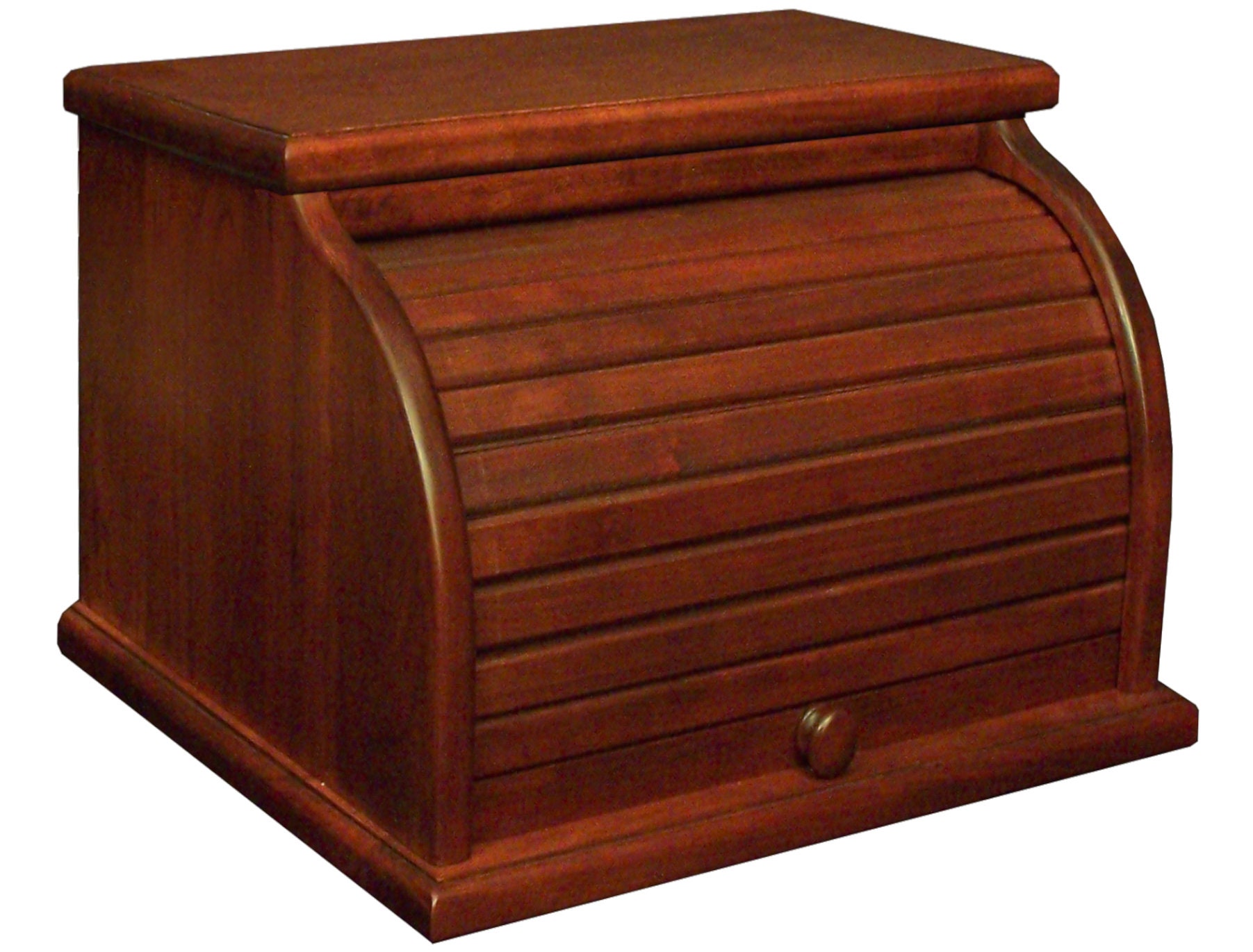 Solid Wood Roll Top Bread Box Oak Cherry Plain Drawer Etsy