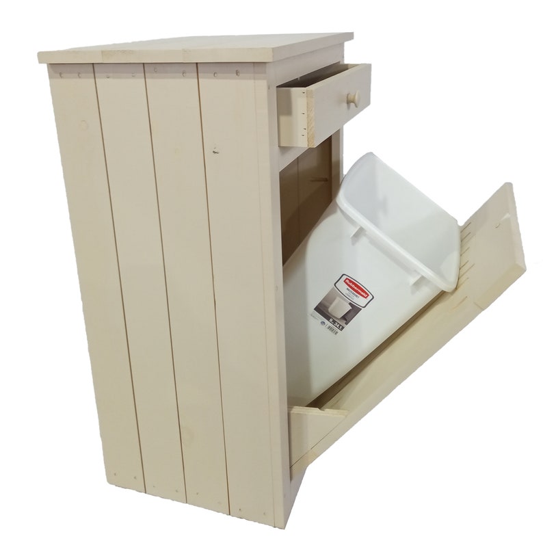 DutchCrafters Amish Solid Pine Wood Tilt Out Trash Can