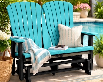 DutchCrafters Comfy 4ft Glider, Poly Outdoor Glider Bench  - Choose Your Color - Amish Made in USA