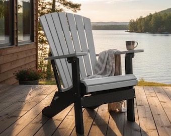 DutchCrafters Folding Fan Back Adirondack Poly Patio Chair - Choose Your Color - Amish Made in USA