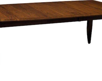 Amish Two-Tone Extension Dining Table | Grey Elm Top, Brown Maple Base (66" with Leaf)