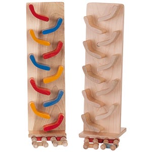 Wooden Toy Car Roller Track, Mini Size Marble Run, STEM Toy for Kids - Amish Made in USA
