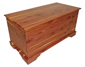 36" Red Cedar Hope Chest, Amish Made Storage Trunk for Blankets