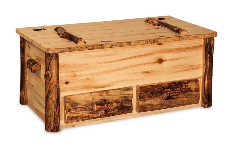 Rustic Pine Hope Chest with Drawers Etsy