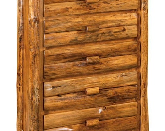 Amish Log Chest, Rustic Pine Dresser, Solid Wood Bedroom Storage
