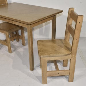 Kid&#39;s 3-Piece Table with Chairs Set, Pretend Play Dining Table Set; Solid Wood Kids Furniture, White - Amish Made in USA
