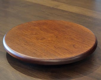 DutchCrafters Solid Cherry Wood Lazy Susan, 12" - Spinning Spice Organizer, Dining Table Centerpiece - Amish Made in USA