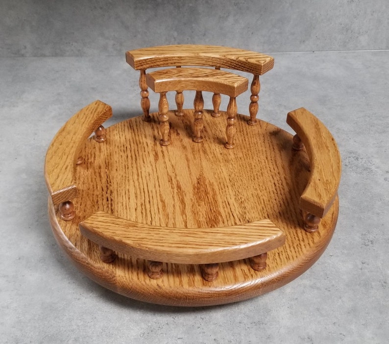 Lazy Susan with Napkin Holder 12 Oak Etsy