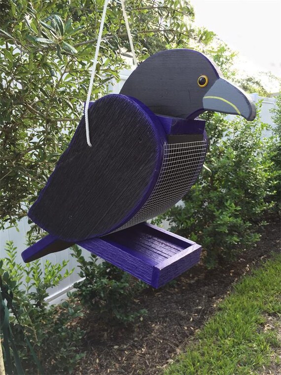 Amish Handcrafted Raven Bird Feeder Etsy
