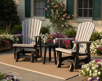 DutchCrafters  Fan Back Adirondack Glider Poly Patio Chair - Choose Your Color - Amish Made in USA