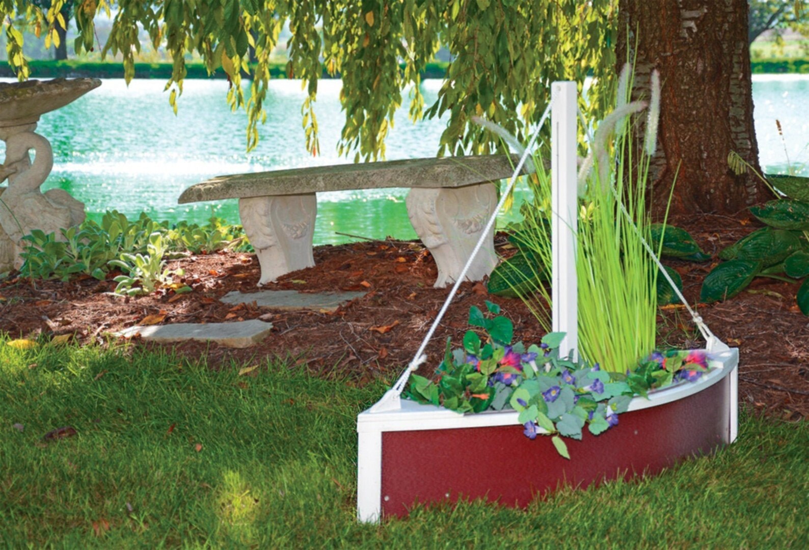 Nautical Sailboat Large Poly Planter Box Outdoor Décor Garden Etsy