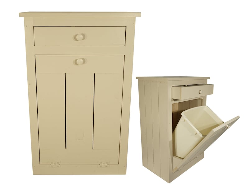 DutchCrafters Amish Solid Pine Wood Tilt Out Trash Can - Thumbnail 3