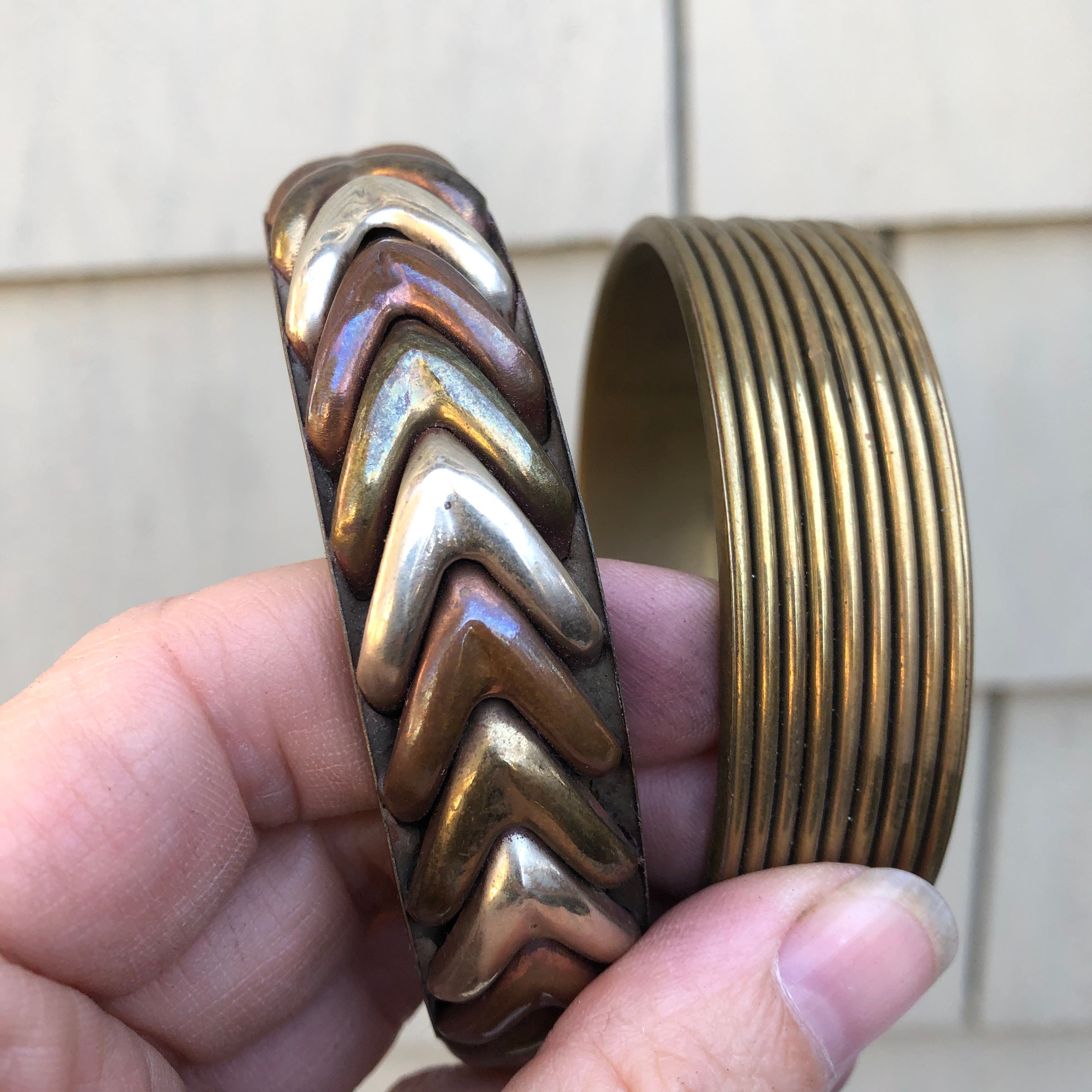 Wide Copper Cuff Bracelet with Brass Accents – Kathy Bankston