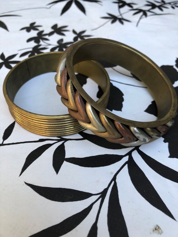 Stack 2 brass and arrow V shape brass copper and … - image 3