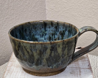 Taza grande de arcilla moteada, esmaltado de jaspe (18 oz)