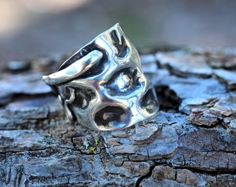 Sterling Silver Wide Band Chunky Ring
