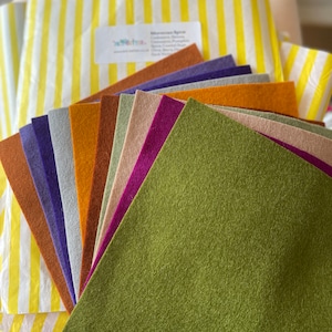 100% wool felt - pick your own colours - size 20 x 30cm, various sized packs