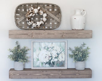 Floating Shelf | Wooden Shelf | Floating Shelves | Farmhouse Decor | Rustic Floating Shelf | Ledge Shelf | Bracket Shelf | Modern Shelves