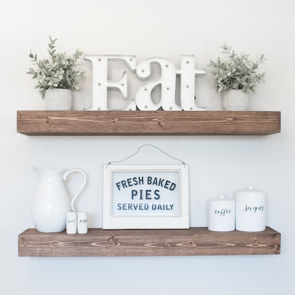Estante flotante / Estante de madera / Estantes flotantes / Decoración rústica / Estante flotante / Estante de repisa / Estante con soporte / Estantes modernos