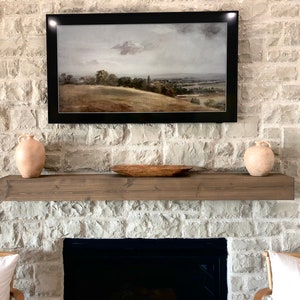 Fireplace Mantle Mantel Beam Floating Shelf Rustic Floating Shelf Wooden Floating Shelf Wood Shelving Farmhouse Decor Modern image 1