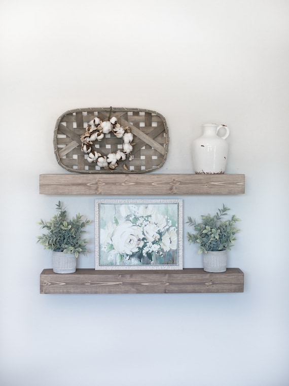 Floating Shelf | Wooden Shelf | Floating Shelves | Farmhouse Decor | Rustic Floating Shelf | Ledge Shelf | Bracket Shelf | Modern Shelves