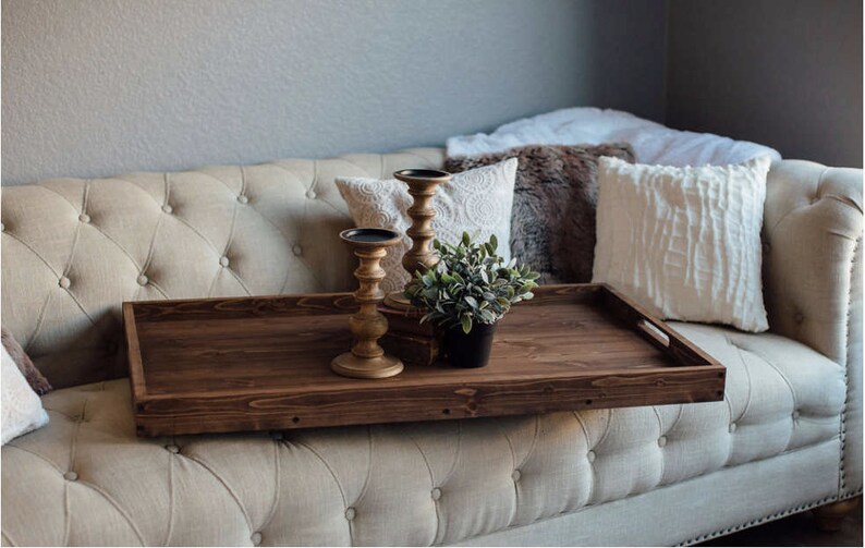 Rustic Wooden Ottoman Tray Ottoman Tray Wooden Tray Rustic Etsy