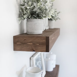 Floating Shelf Wooden Shelf Floating Shelves Farmhouse Decor Rustic Floating Shelf Ledge Shelf Bracket Shelf Modern Shelves imagem 2