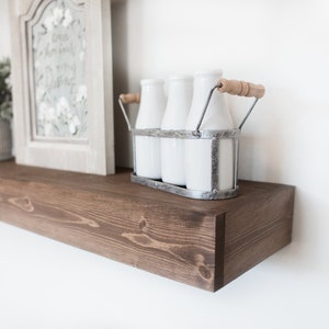 Floating Shelf Wooden Shelf Floating Shelves Farmhouse Decor Rustic Floating Shelf Ledge Shelf Bracket Shelf Modern Shelves image 4