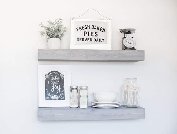 Floating Shelf | Wooden Shelf | Floating Shelves | Farmhouse Decor | Rustic Floating Shelf | Ledge Shelf | Bracket Shelf | Modern Shelves