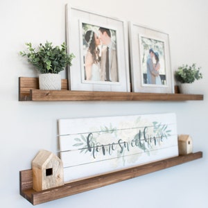 Wooden Picture Ledge Shelf Ledge Shelves Wooden Shelf Rustic Floating Shelf Floating Shelves Rustic Home Decor Modern Shelving image 3