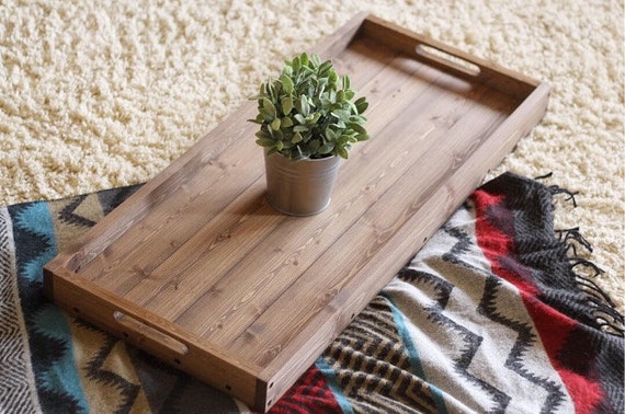 Rustic Wooden Ottoman Tray, Coffee Table Tray, Serving Tray, Wooden Tray, Rustic Home Decor, Wedding Gift, Housewarming Gift, Christmas Gift