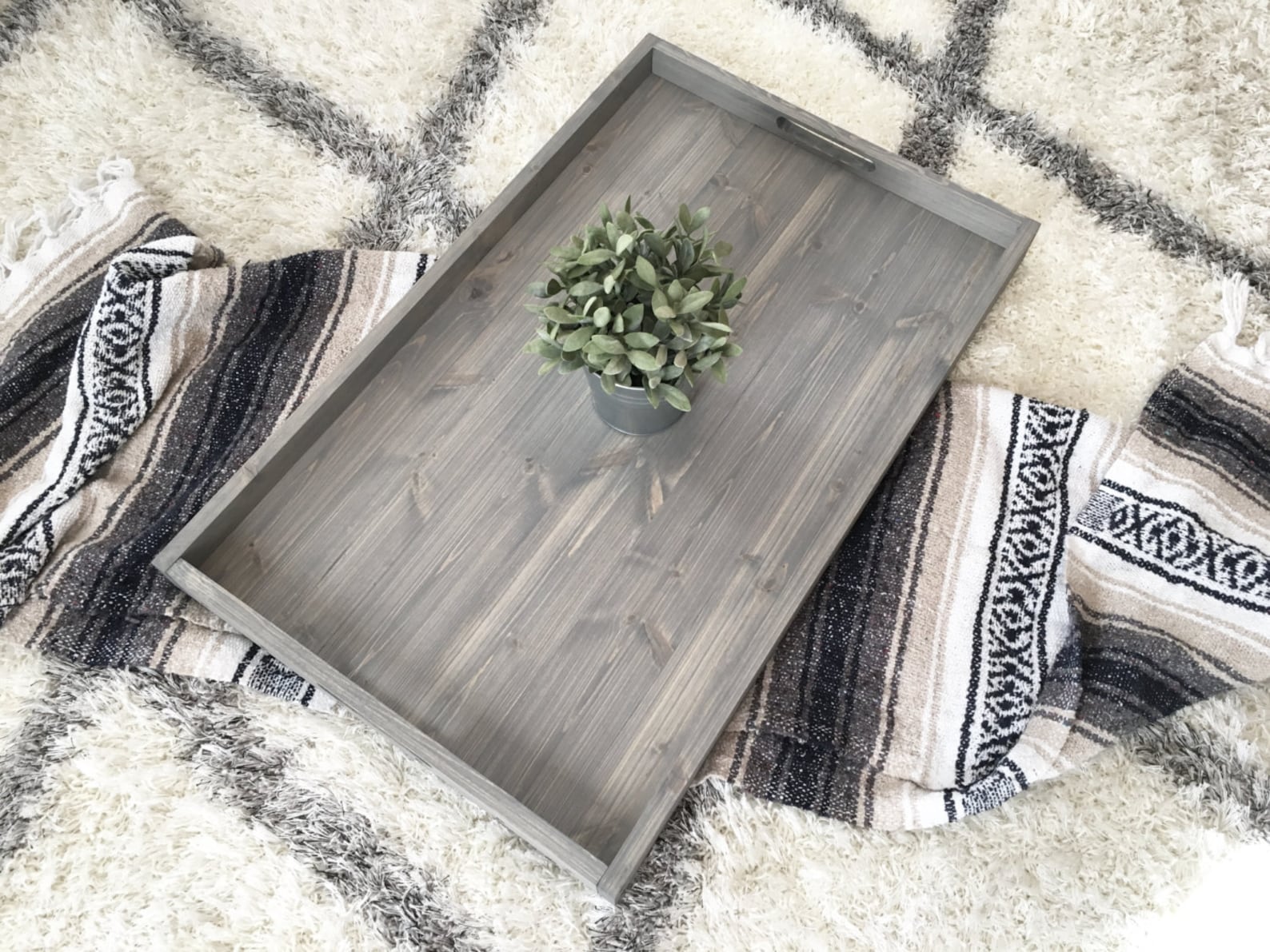 Rustic Wooden Ottoman Tray Coffee Table Tray Serving Tray Etsy