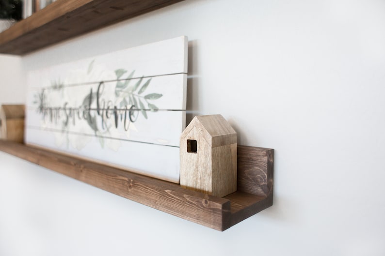 Rustic Wooden Picture Ledge Shelf Shelves 50