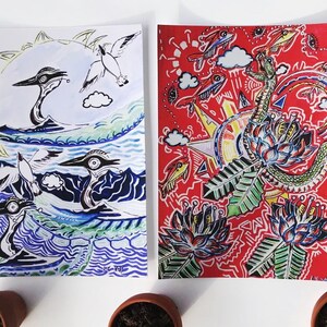 Promo Art Mural Ensemble de 3, décoration pour maison, impression artisitique, illustration 5x7 pouces, ensemble de 3, papier cartonné mince