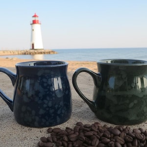 Tazas Michigan con diseño artístico arenado en azul marino o verde bosque imagen 3