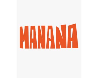 Manana retro letras naranjas Cartel / Cartel vertical mate